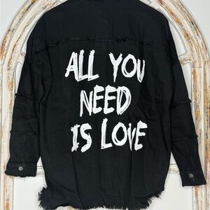 Elan Black Denim Oversized Shacket- Size XS- NWT